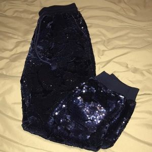 Navy sequin joggers - never worn!
